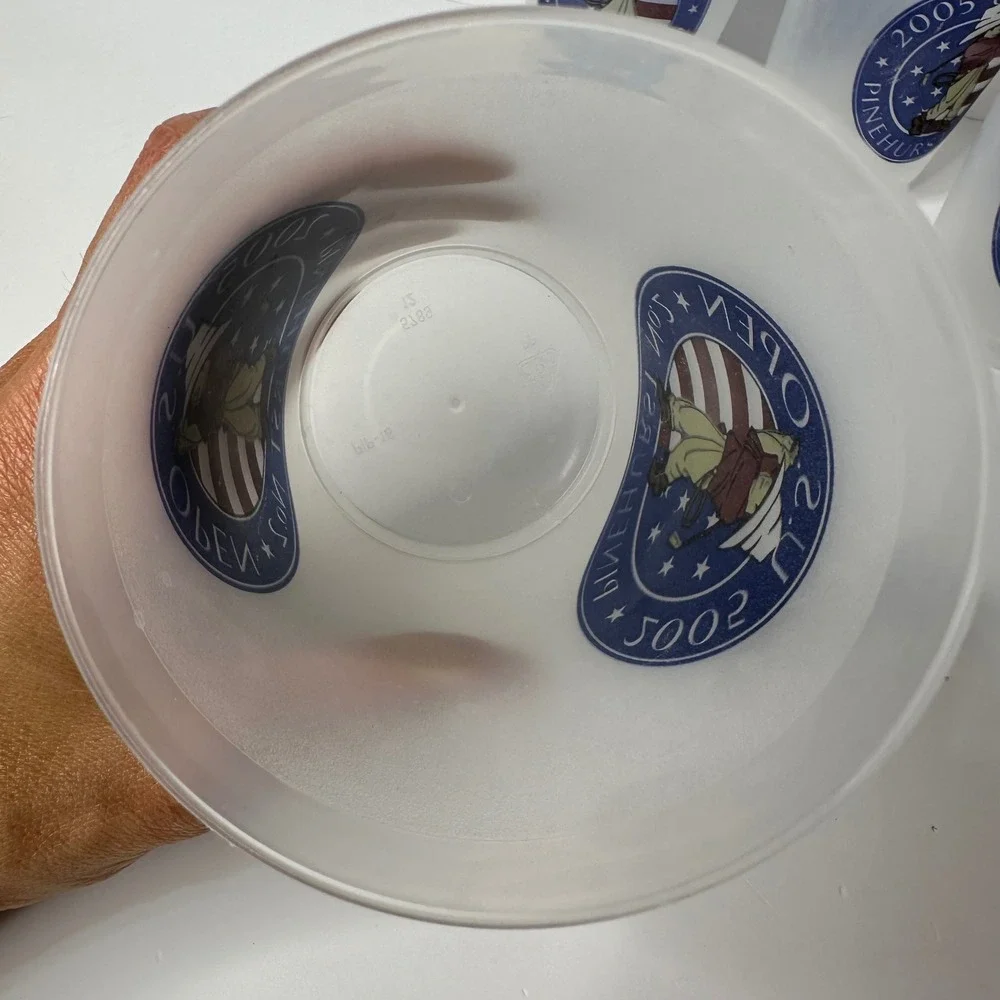 4 US Open 2005 Pinehurst No 2 Golf Souvenir Cups Frosted Plastic Putter Boy Logo